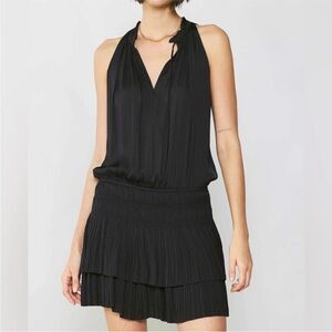 Current Air Los Angeles Cara Sleeveless Pleated Mini Dress black Small
